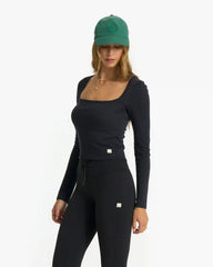 Long-Sleeve Sunrise Square Neck | Black