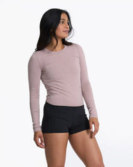 Long-Sleeve Coast Crop Crew | Umber
