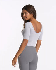 Lux Rib Avant Top | Pale Grey Heather