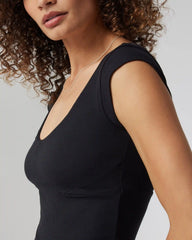 Sleeveless Cove V Neck | Black