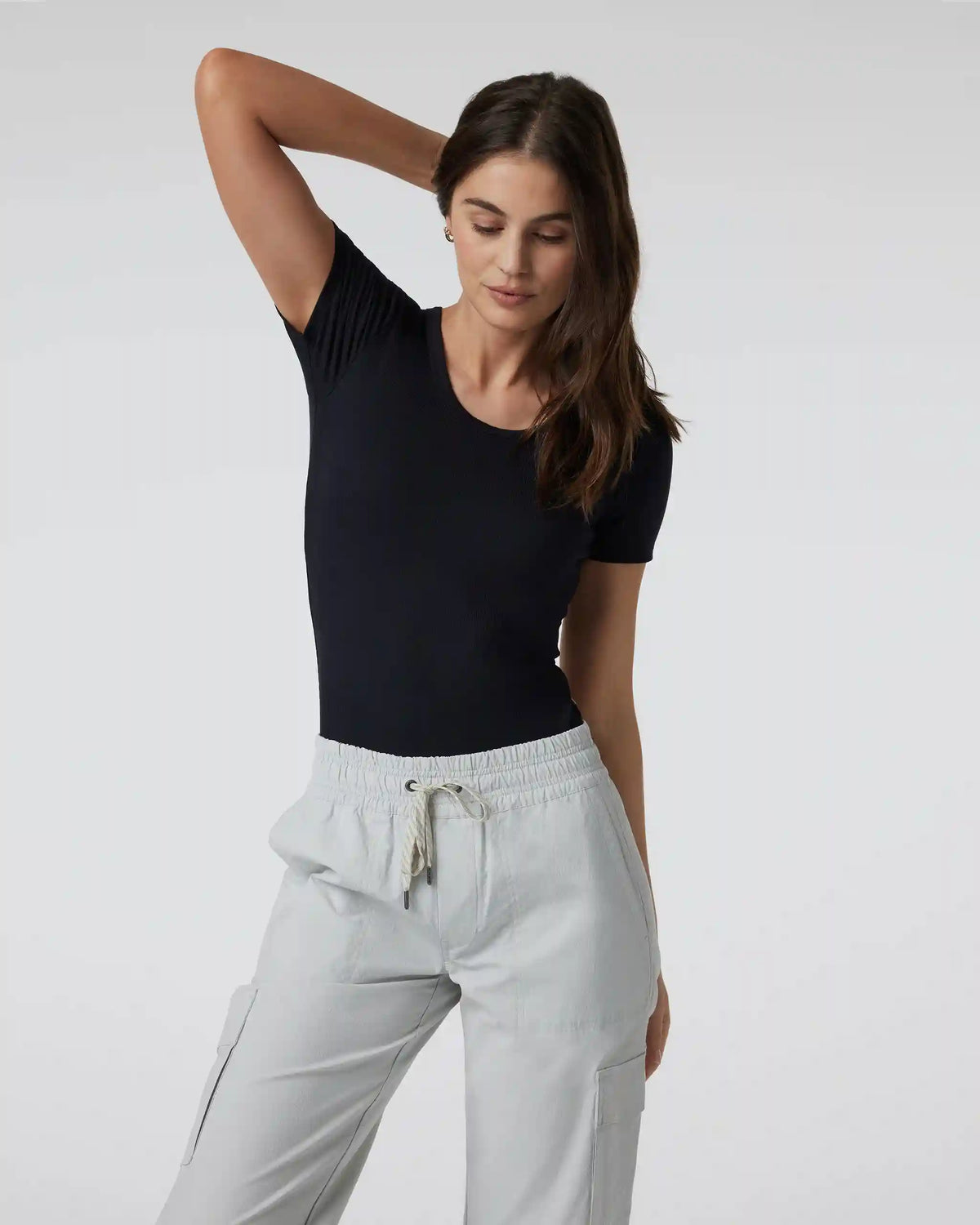 Short Sleeve Pose Bodysuit | Black