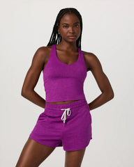 Halo Performance Crop 2.0 | Magenta Heather