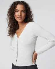 Long Sleeve Pose Cardigan | White Heather Grey