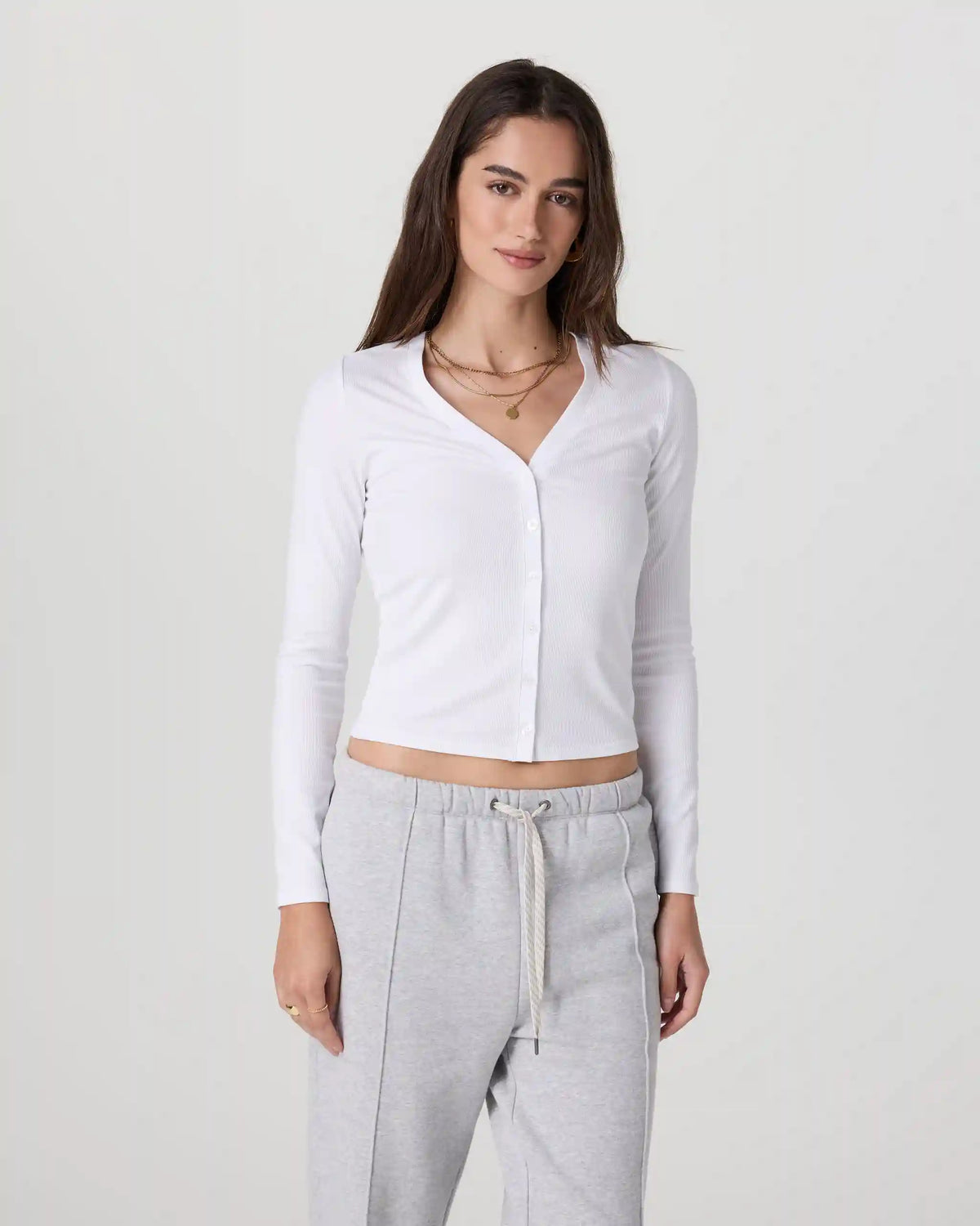 Long Sleeve Pose Cardigan | White