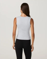 Halo Essential Scoop Tank Long | Pale Grey Heather