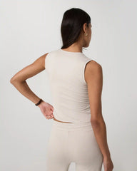 Halo Essential Scoop Tank | Ecru Heather