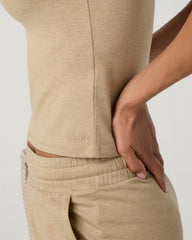Halo Essential Scoop Tank | Khaki Heather