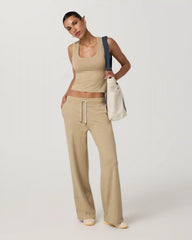 Halo Essential Scoop Tank | Khaki Heather