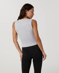 Halo Essential Scoop Tank | Pale Grey Heather