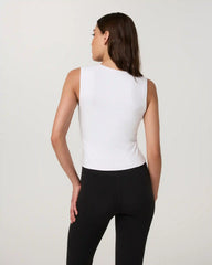Halo Essential Scoop Tank | White Tonal