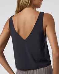 Villa Cropped Tank | Black