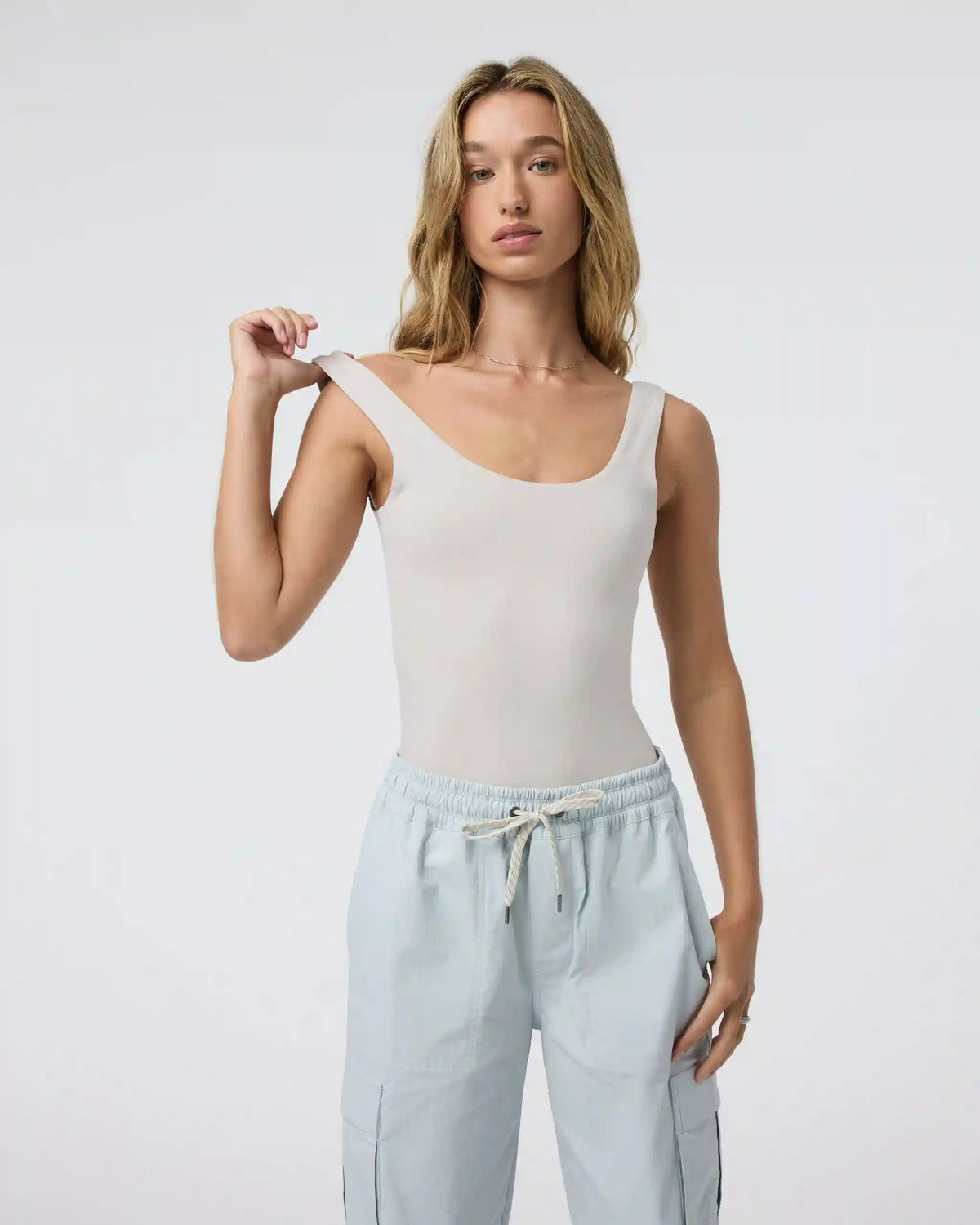 Sleeveless Halo Bodysuit | Ecru Heather