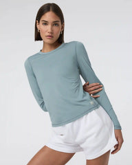 Long Sleeve Lux Crew Tee | Mist