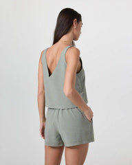 Villa Textured Crop Tank | Laurel