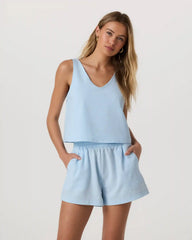 Villa Textured Crop Tank | Light Mist