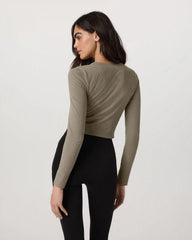 Long Sleeve Pose Mini Cardigan | Taupe