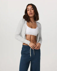 Long Sleeve Pose Mini Cardigan | White Heather Grey