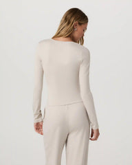 Long Sleeve Halo Essential Scoop | Ecru Heather