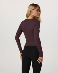 Long Sleeve Halo Essential Scoop | Raisin