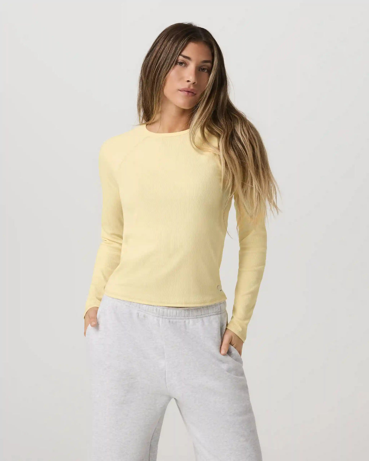 Long Sleeve Pose Crew | Lemon Snap
