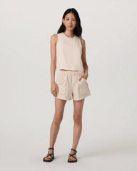 Trestles Twill Crop Tank | Sand Dollar