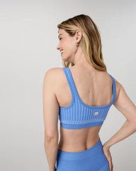 Bi-Color Seamless Longline Bra | Oxford/Riviera Blue