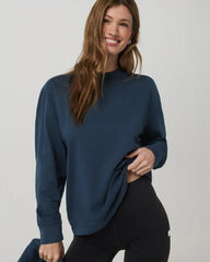 Long Sleeve Heavyweight Cotton Tee | Ocean Blue
