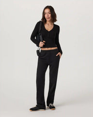 Long Sleeve Tuvalu Henley | Black