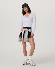 Long Sleeve Tuvalu Henley | White