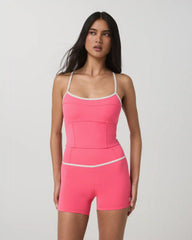 Vuori AllTheFeels™ Corset Tank | Sunset Pink