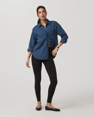 Long Sleeve Kensington Relaxed Button Down | Blue Coast Heather