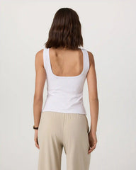 Tuvalu Scoop Back Tank | White
