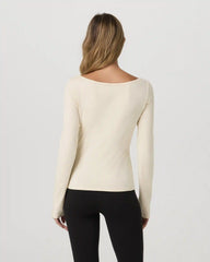 Long Sleeve Tuvalu Boat Neck | Bone