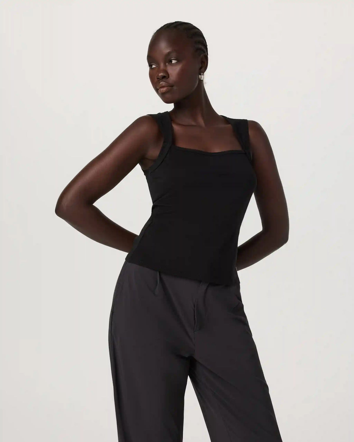 Tuvalu Overlay Top | Solid Black