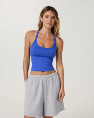 Halo Cross Back Tank | Electric Blue