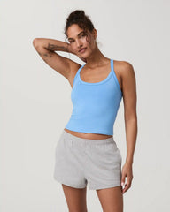 Halo Cross Back Tank | Oasis Blue Heather