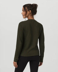 Long Sleeve Waffle Top | Olive