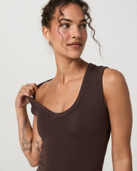 Everyday Cotton Stretch Tank | French Roast