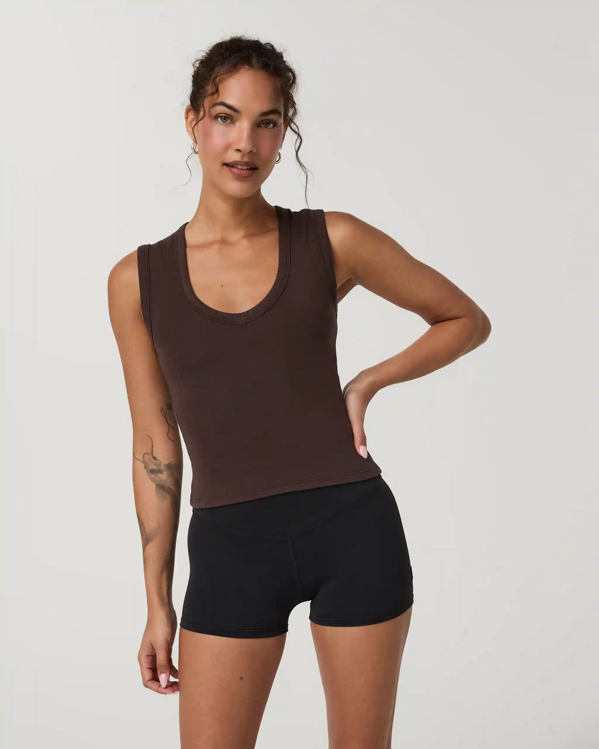 Everyday Cotton Stretch Tank | French Roast