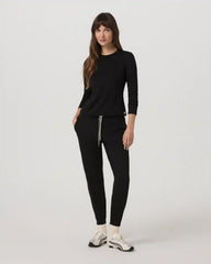 Long Sleeve Halo Essential Crew Tee | Black Heather