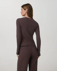 Long Sleeve Pose Twin Cardigan | French Roast
