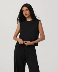 Heavyweight Cotton Easy Tank | Black