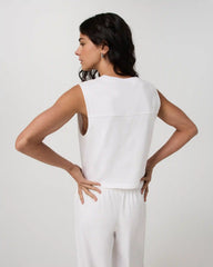Heavyweight Cotton Easy Tank | White