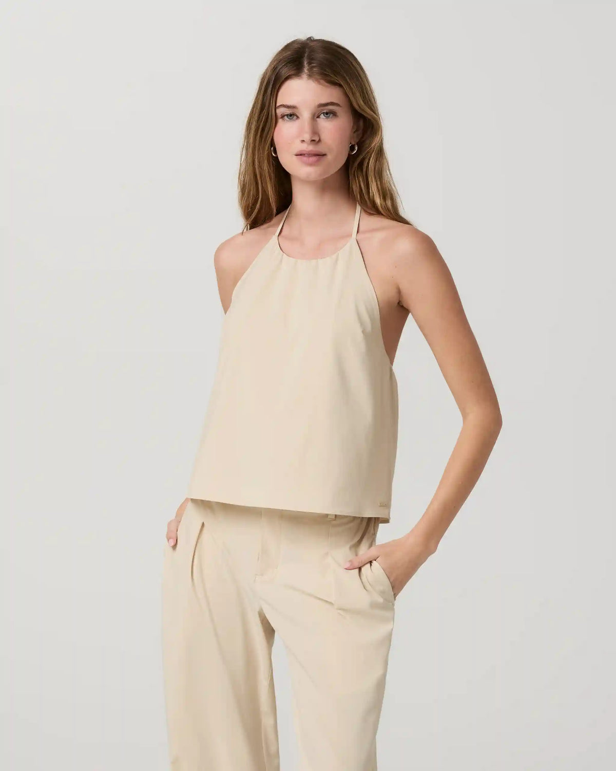 Villa Shoreline Halter Top | Bleached Sand