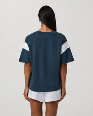 Heavyweight Cotton Varsity Tee | Ocean Blue