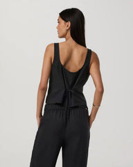 Trestles Twill Button Front Top | Black