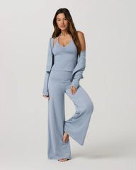 Halo Halter Ruched Top | Coastal Fog Heather