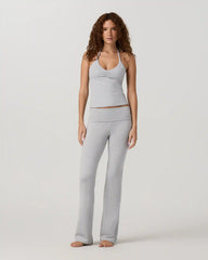 Halo Halter Ruched Top | Pale Grey Heather
