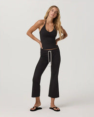 Halo Halter Ruched Top | Solid Black