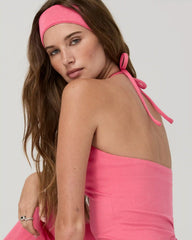 Halo Halter Ruched Top | Sunset Pink Heather
